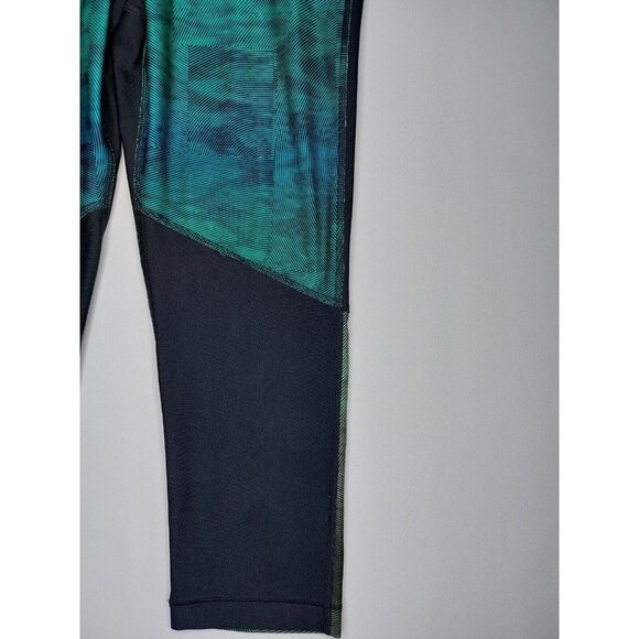 Under Armour Womens Small Heat Gear Black Compression Capri Leggings Black Green - Picture 3 of 11